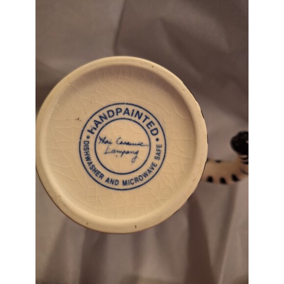 Vint~ZEBRA~3D~HEAD~Handle~LATTE~Tall~ANIMAL MUG~Hand Painted~BLACK&WHITE~Stripes - Picture 8 of 9